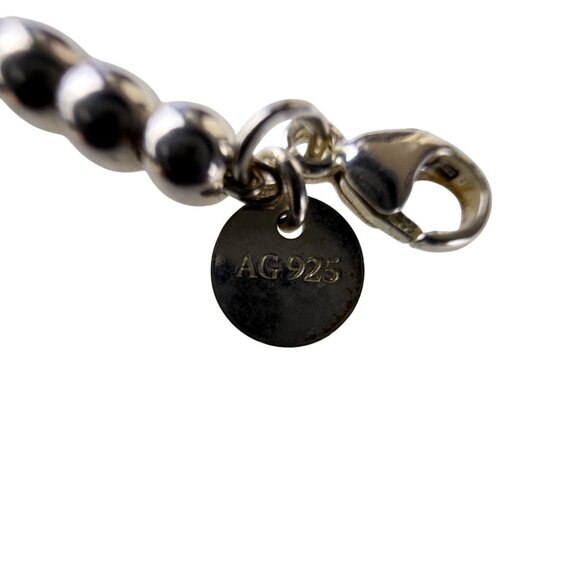 Tiffany & Co. AG925 Womens Silver-Tone Beaded Charm Bracelet With Heart & Cross - Picture 6 of 11